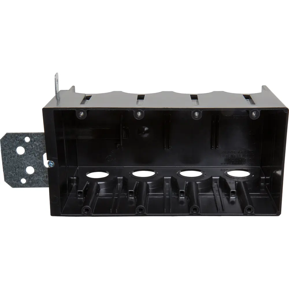 Four-Gang Non-Metallic Outlet Box, Black