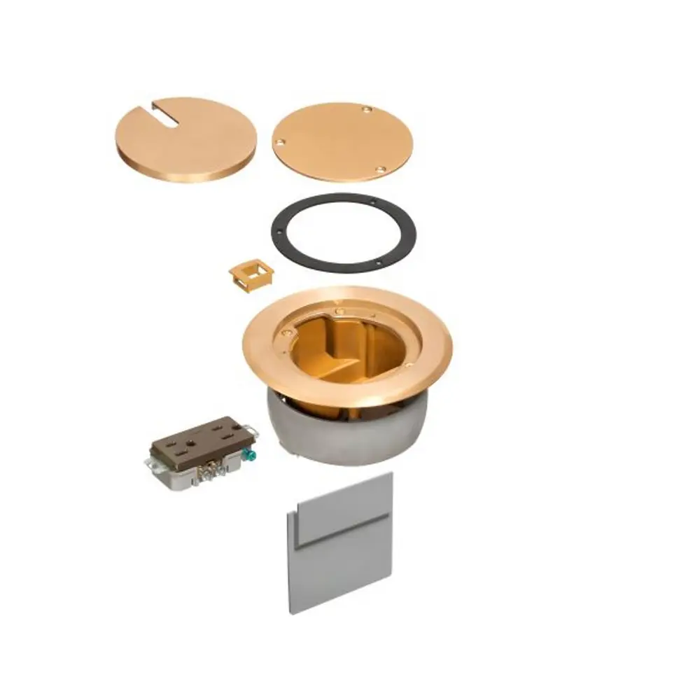 IN BOX™ Cover Kit, Single-Gang With Low Voltage, Brass