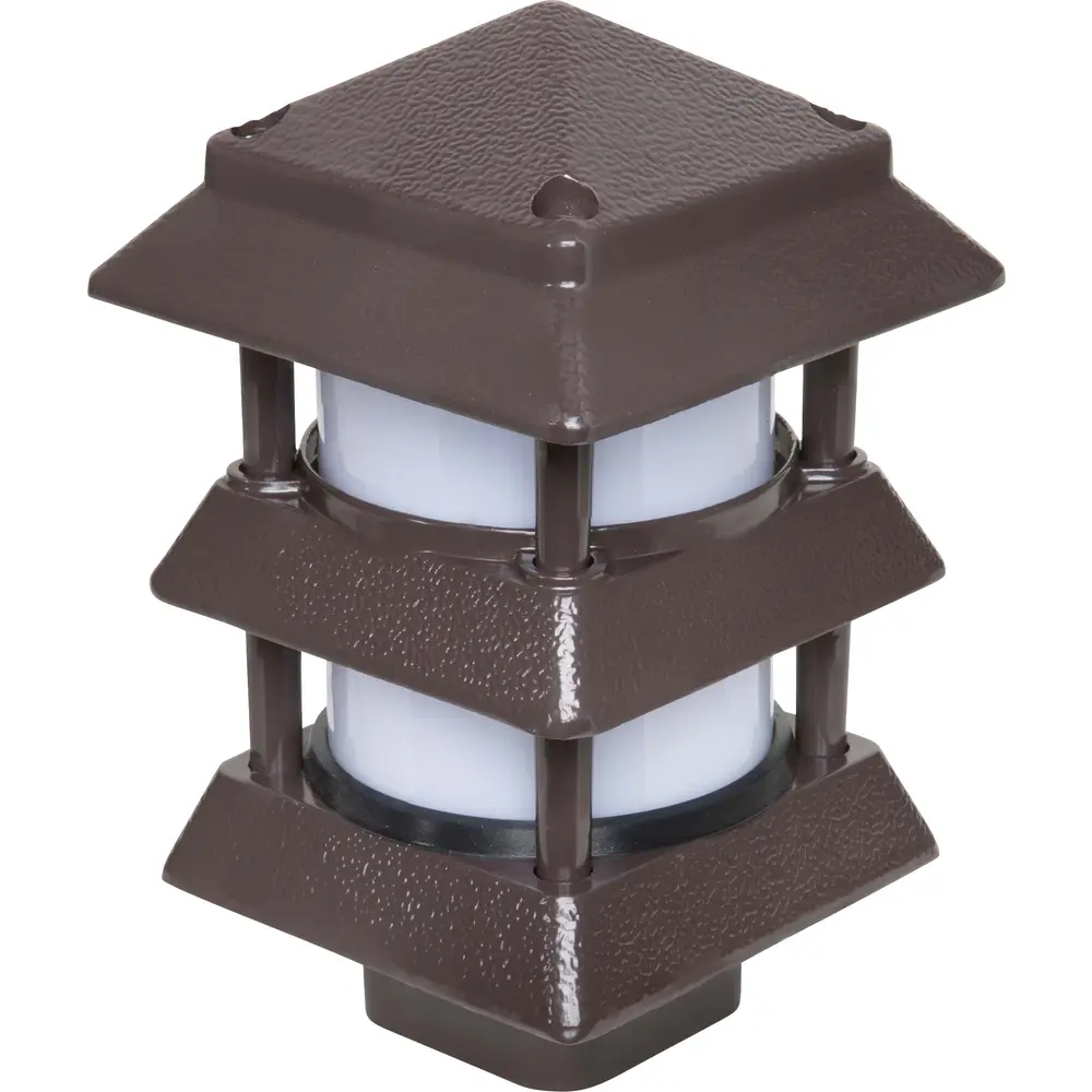 Pagoda-Style Landscape Light Fixture, Short Louvers, Brown 1 Pagoda-Style Landscape Light Fixture, Short Louvers, Brown