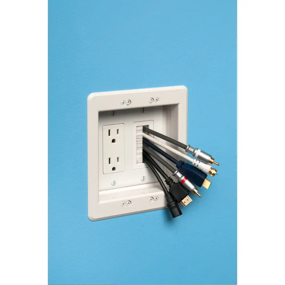 Recessed TV Box™ for Power and Low Voltage Kit, 2-Gang, White