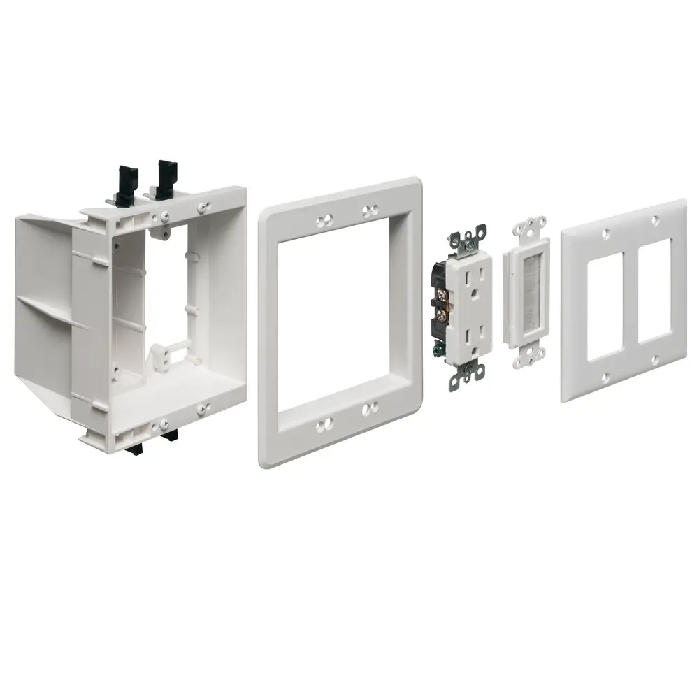 Recessed TV Box™ for Power and Low Voltage Kit, 2-Gang, White