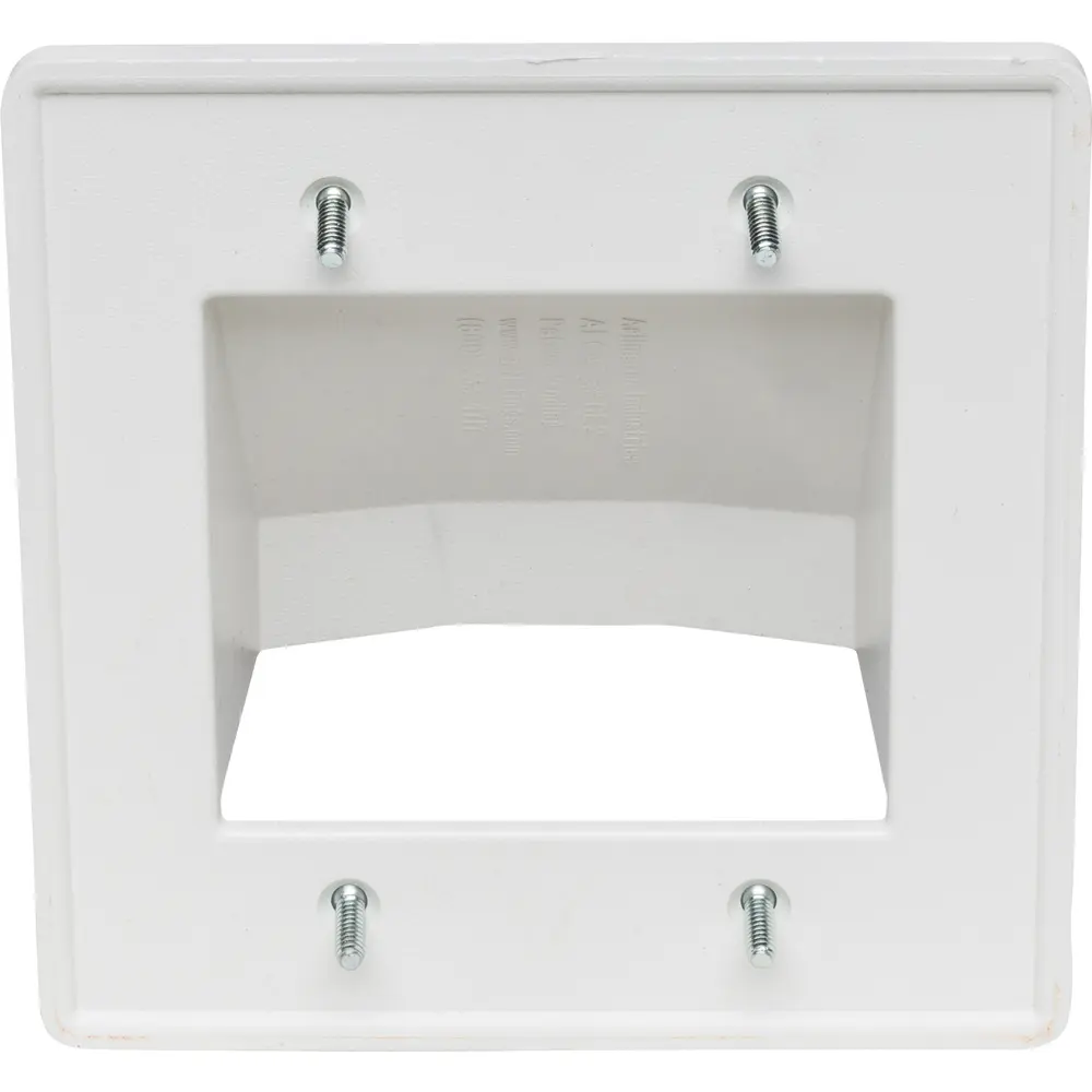 Reversible Low-Voltage Cable Entrance Plate, 2-Gang, White 1 Reversible Low-Voltage Cable Entrance Plate, 2-Gang, White
