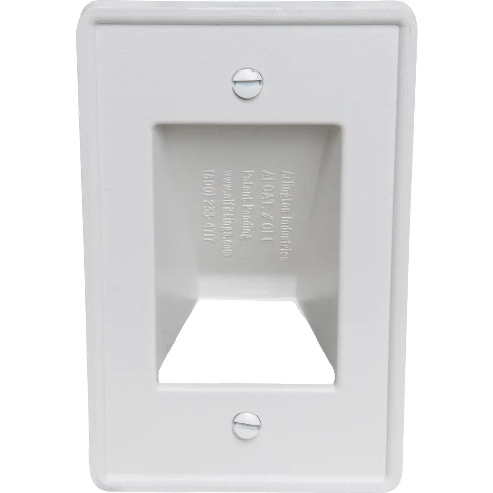 Reversible Low-Voltage Cable Entrance Plate, Single-Gang, White 2 Reversible Low-Voltage Cable Entrance Plate, Single-Gang, White