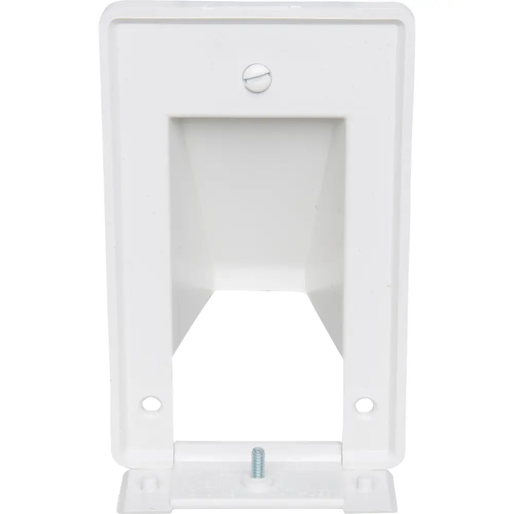 Single-Gang 2-Piece Reversible Low-Voltage Cable Entrance Plate, White
