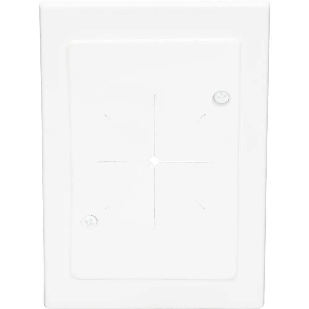 Single-Gang Cable Entry Bracket w/ Slotted Cover, Plastic, White