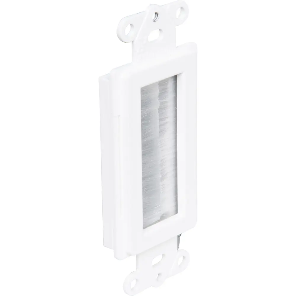 Single-Gang Cable Entry Device w/ Brush-Style Opening, Plastic, White 3 Single-Gang Cable Entry Device w/ Brush-Style Opening, Plastic, White