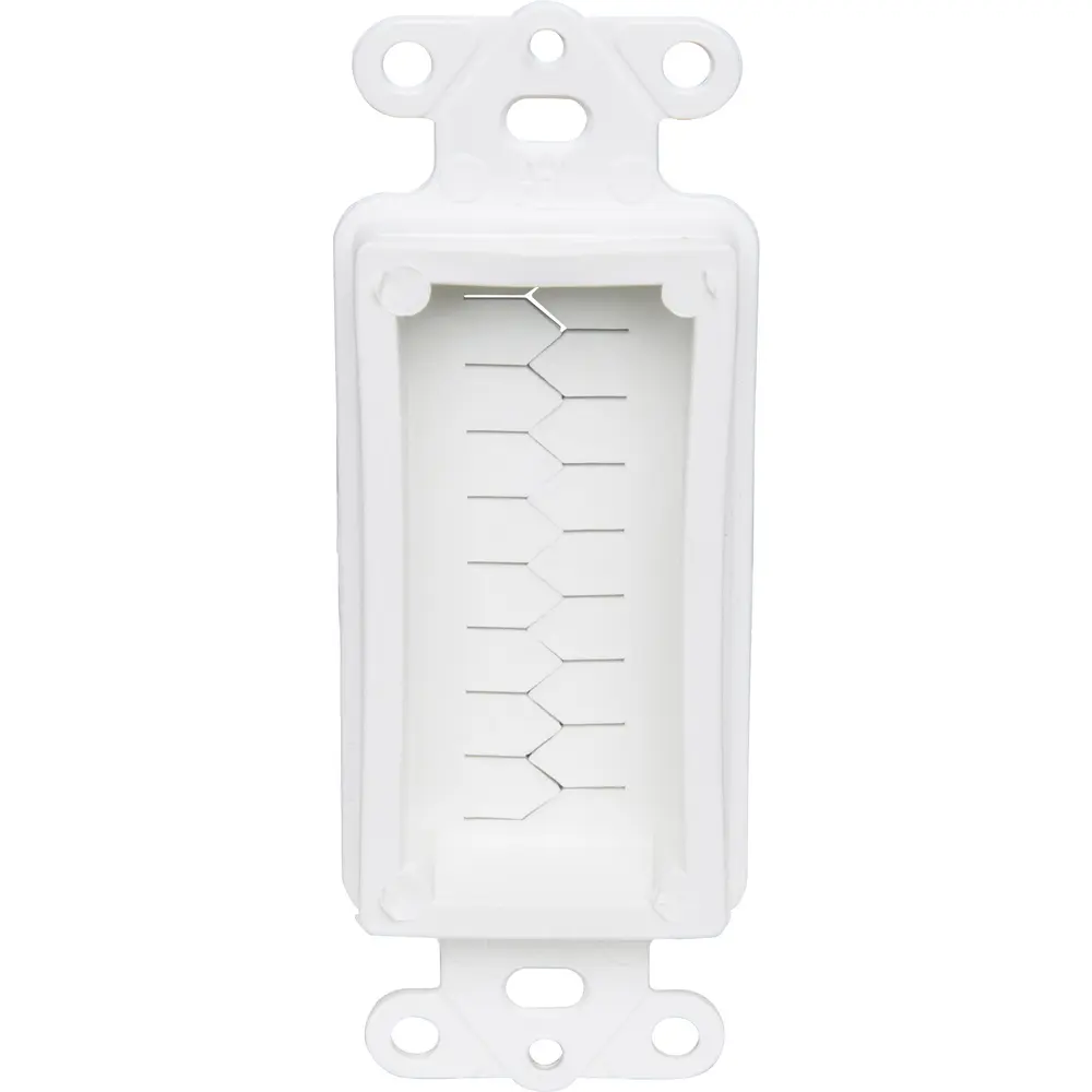 Single-Gang Cable Entry Device w/ Slotted Cover, Plastic, White