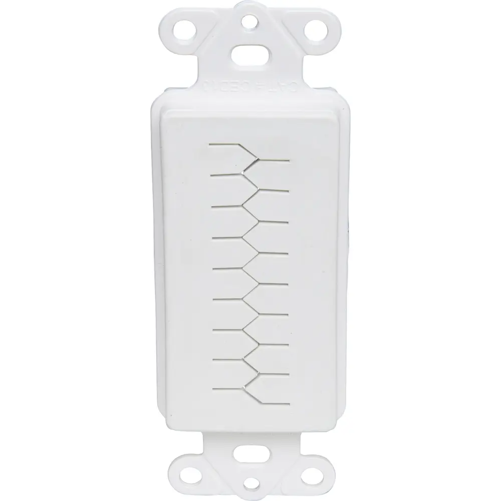 Single-Gang Cable Entry Device w/ Slotted Cover, Plastic, White