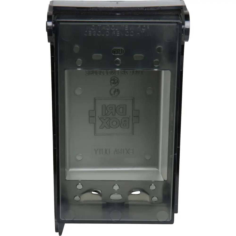 Single-Gang Dri-Box™ Adapters w/ Non-Metallic Cover and Base, Vertical, Clear