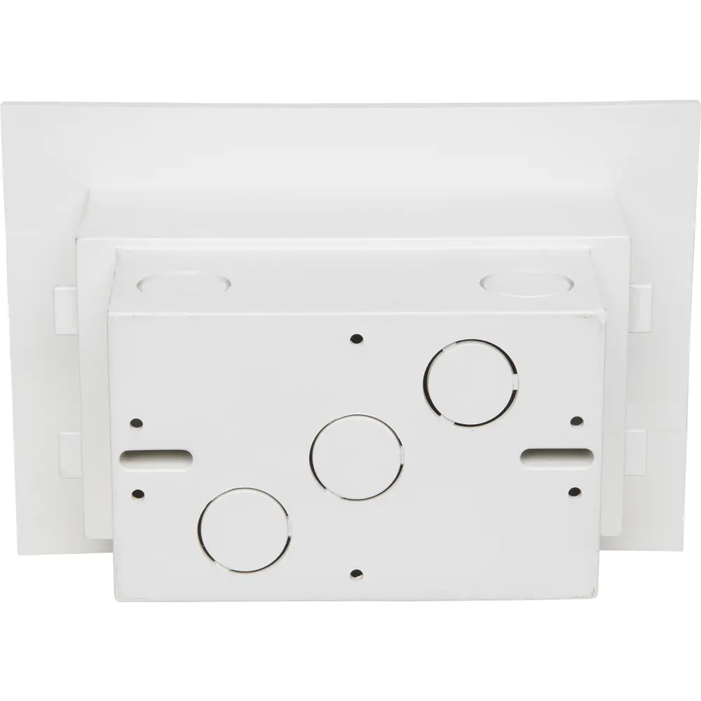 Single-Gang Low Profile InBox™ for New Brick Construction, White w/ Clear Cover