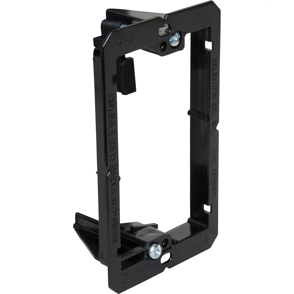 Single-Gang Low Voltage Mounting Bracket, Black 3 Single-Gang Low Voltage Mounting Bracket, Black