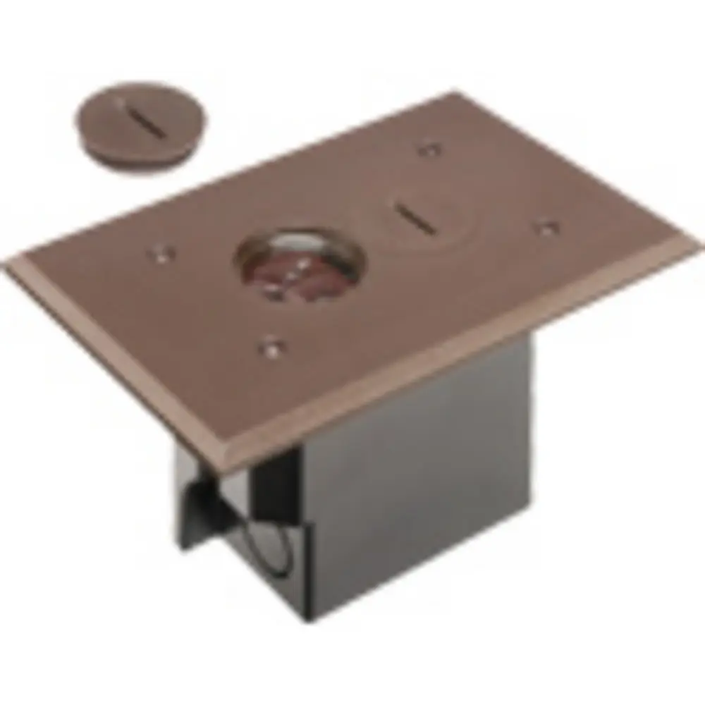 Single-Gang Non-Metallic Floor Box for Installed Floors, 20.0 Cu. In., Brown
