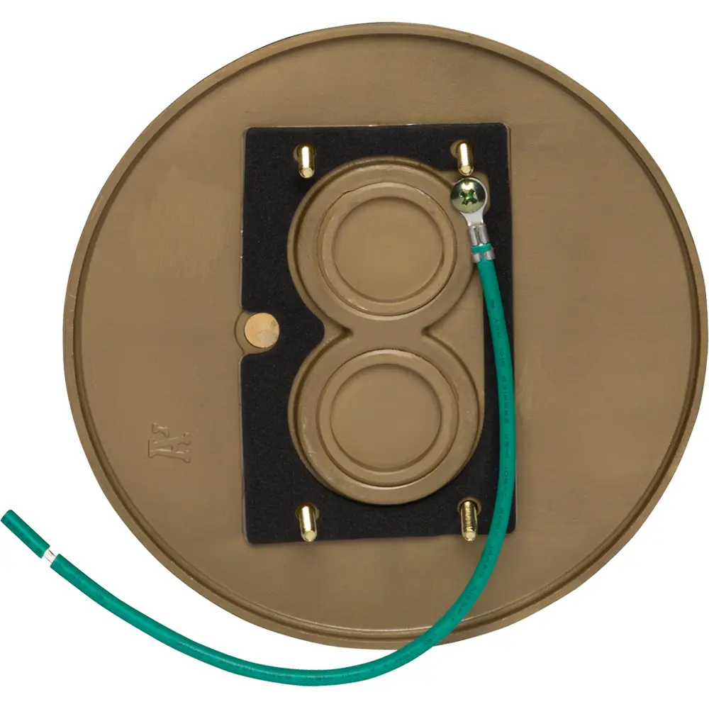 Single-Gang Round Cover Metallic Adjustable Floor Box, Brass