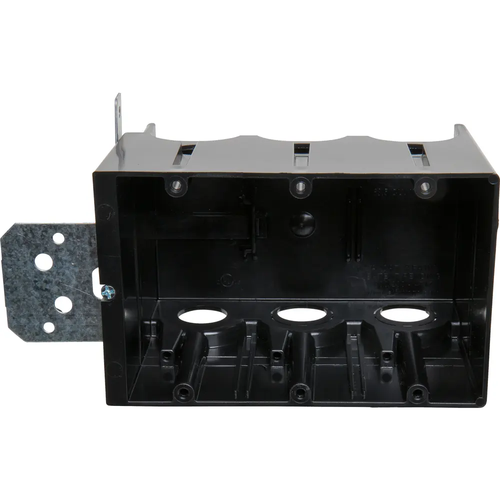 Three-Gang Non-Metallic Outlet Box, Black