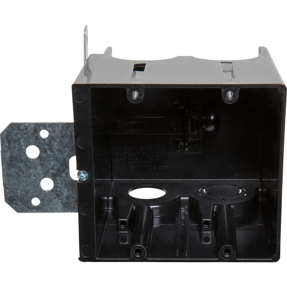 Two-Gang Non-Metallic Outlet Box, Black